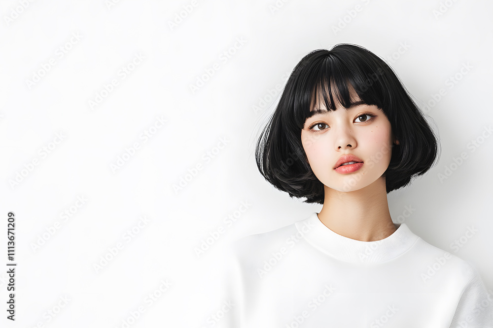 Beautiful woman studio portrait, isolated on white background Beautiful woman studio portrait, isolated on white background