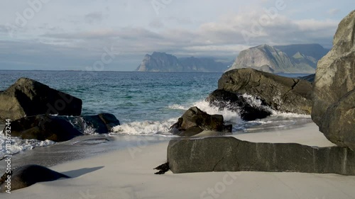 Slow motion beach waves