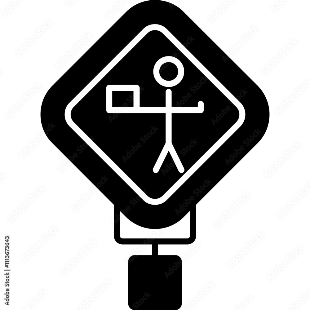 Flagman Ahead Icon Flagman Ahead Icon