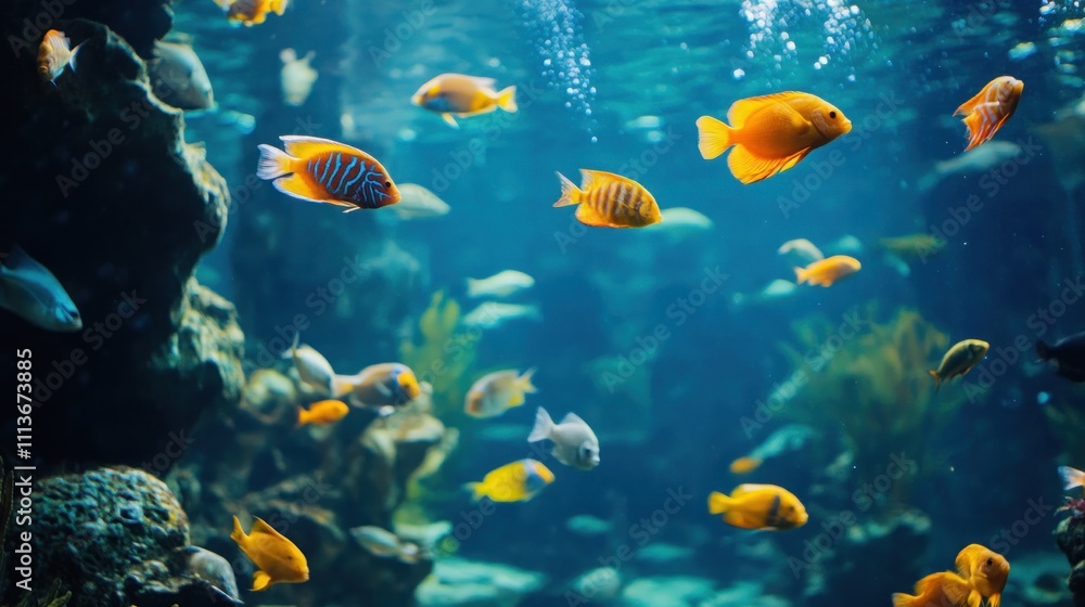 op view, home aquarium with tropical fish, rectangle shape, 4K, HD pictures. op view, home aquarium with tropical fish, rectangle shape, 4K, HD pictures.