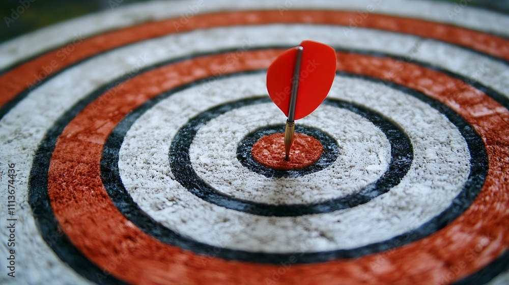 Red Dart Hitting the Bullseye Red Dart Hitting the Bullseye