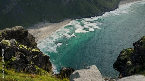 Slow motion beach waves