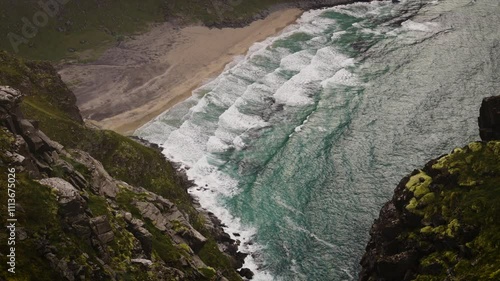 Slow motion beach waves