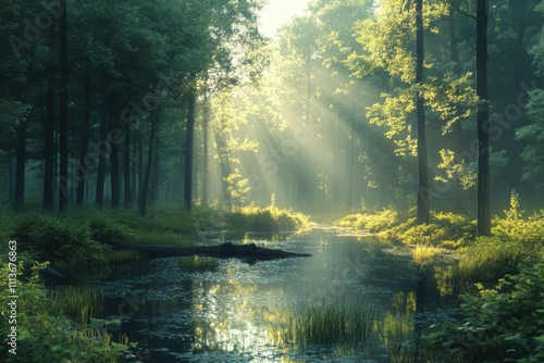 Wallpaper Mural morning in the park Torontodigital.ca