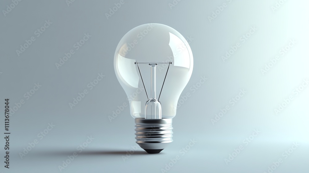 A lightbulb sits on a grey background. A lightbulb sits on a grey background.
