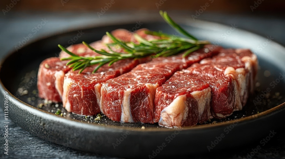 a plate of raw meat a plate of raw meat