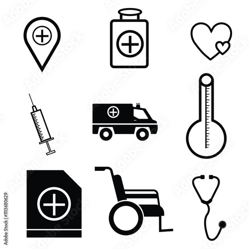  medical icons Set vector
