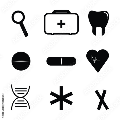  health and medicine set vector design
