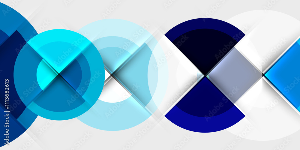 Obraz premium Techno circles and semi circles. Vector Illustration For Wallpaper, Banner, Background, Card, Book Illustration, landing page