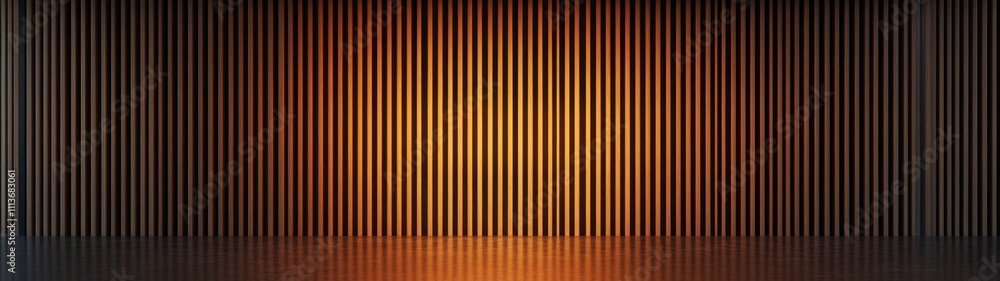 Obraz premium Wooden Slats Seamless Pattern Banner with Ambient Lighting and Rustic Design