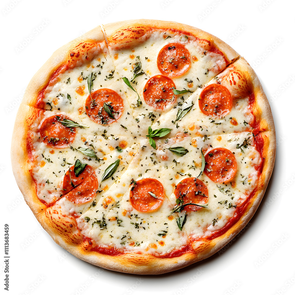 Top view pizza, isolated on white background Top view pizza, isolated on white background