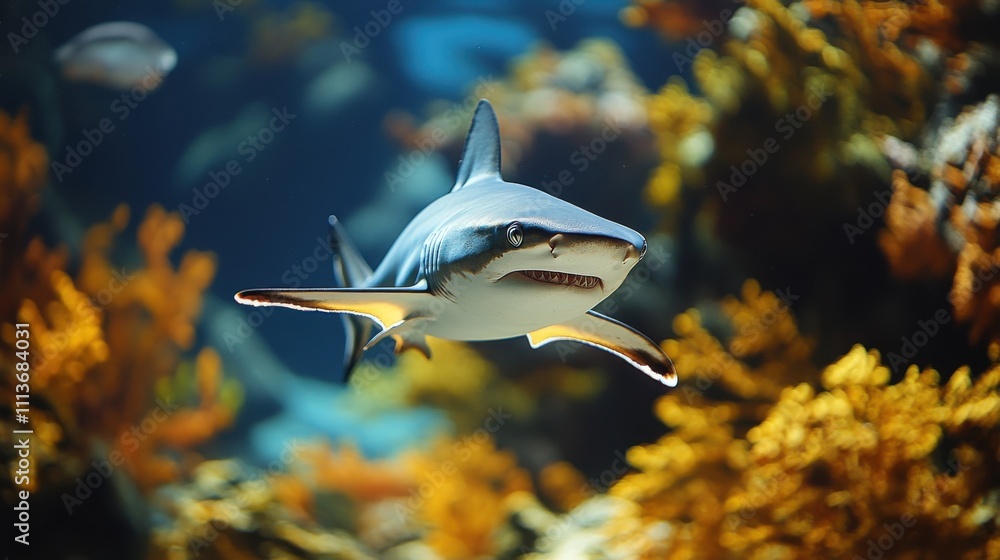 Fototapeta premium a shark swimming in the water