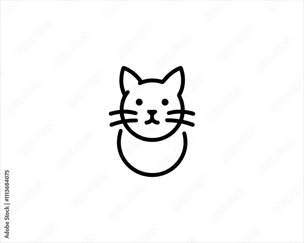 Minimalist Cat line art logo design icon vector illustration. Animal logotype concept. Cat Outline logo.
Minimalist Cat line art logo design icon vector illustration. Animal logotype concept. Cat Outline logo.