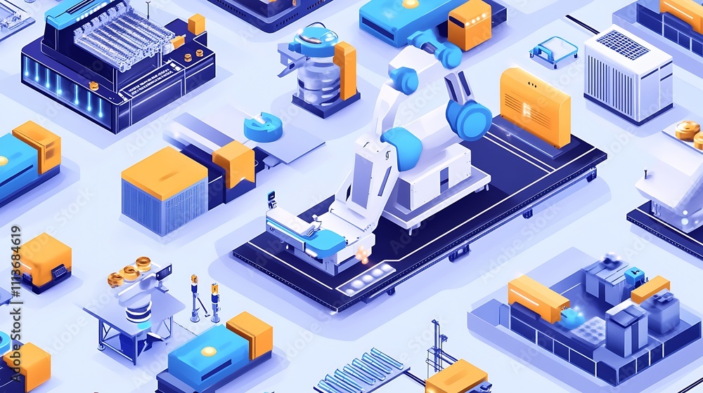Automated Factory: A Futuristic Industrial Landscape Automated Factory: A Futuristic Industrial Landscape