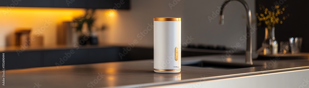 A babysafe water purifier placed on a kitchen counter A babysafe water purifier placed on a kitchen counter