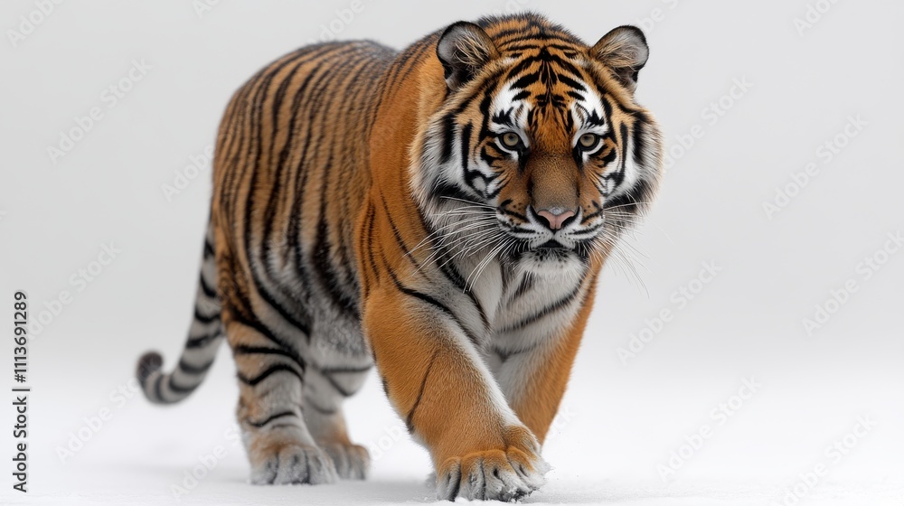 Obraz premium a tiger walking on a white background