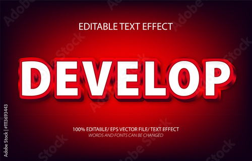 Develop editable text effect, 3D editable text template. 