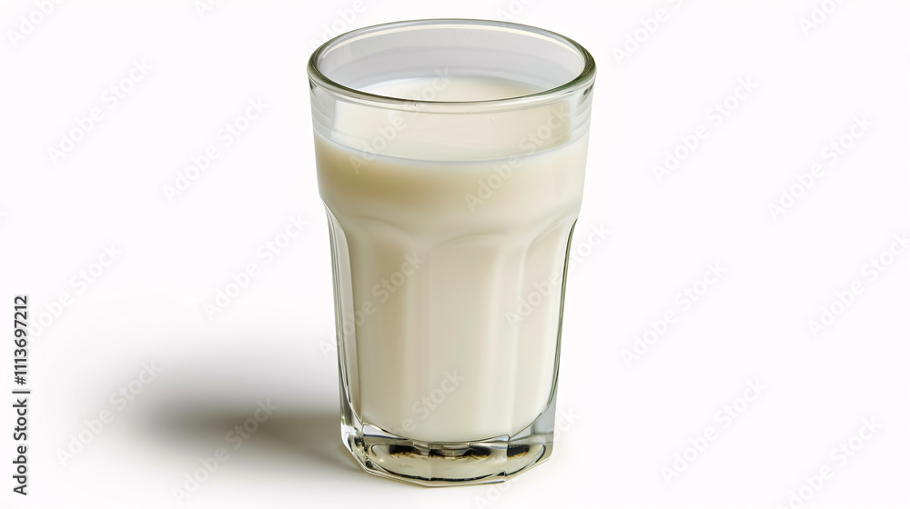 Glass of Milk: A glass of milk isolated on a white background. Glass of Milk: A glass of milk isolated on a white background.