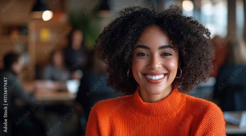 Outdoor portrait of beautiful happy mixed race biracial African American girl female young woman smiling with perfect teeth wearing a brown sweater Outdoor portrait of beautiful happy mixed race biracial African American girl female young woman smiling with perfect teeth wearing a brown sweater
