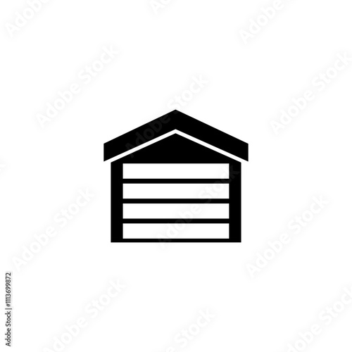 Modern black glyph icon of garage for web and mobile apps.