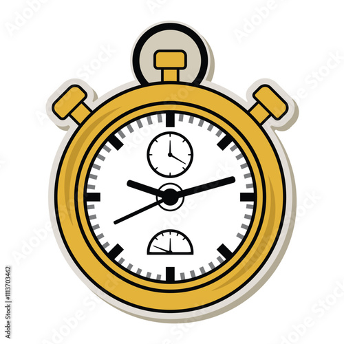Stopwatch sticker Illustration 