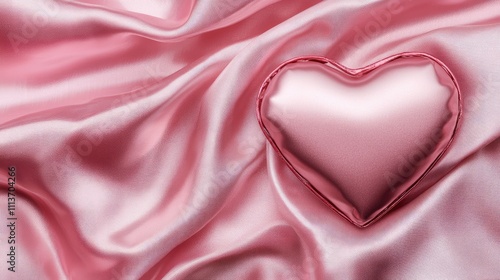 Wallpaper Mural Close-up of a heart-shaped candy box on a pink satin background with room for Valentine text Torontodigital.ca