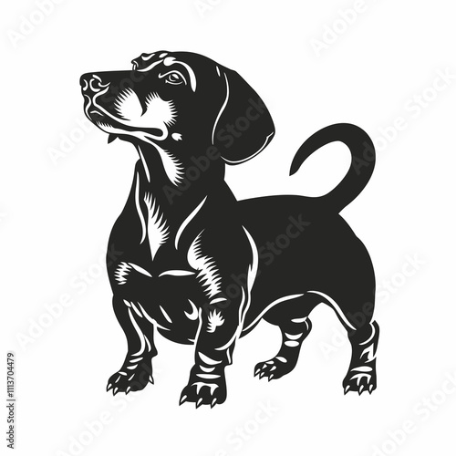 Dachshund Dog vector logo