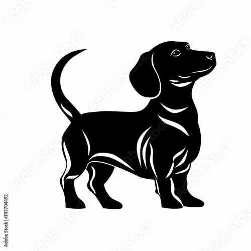 Dachshund Dog vector logo