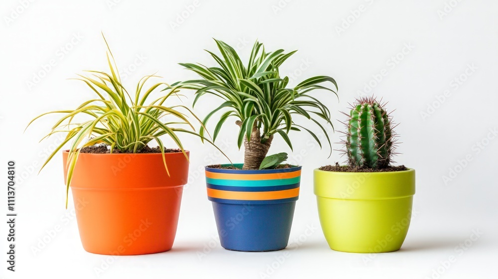 Playful Trio of Potted Plants, vibrant green foliage, charming ceramic pots, lively arrangement, adds a touch of nature and whimsy to any indoor space or decor. Playful Trio of Potted Plants, vibrant green foliage, charming ceramic pots, lively arrangement, adds a touch of nature and whimsy to any indoor space or decor.