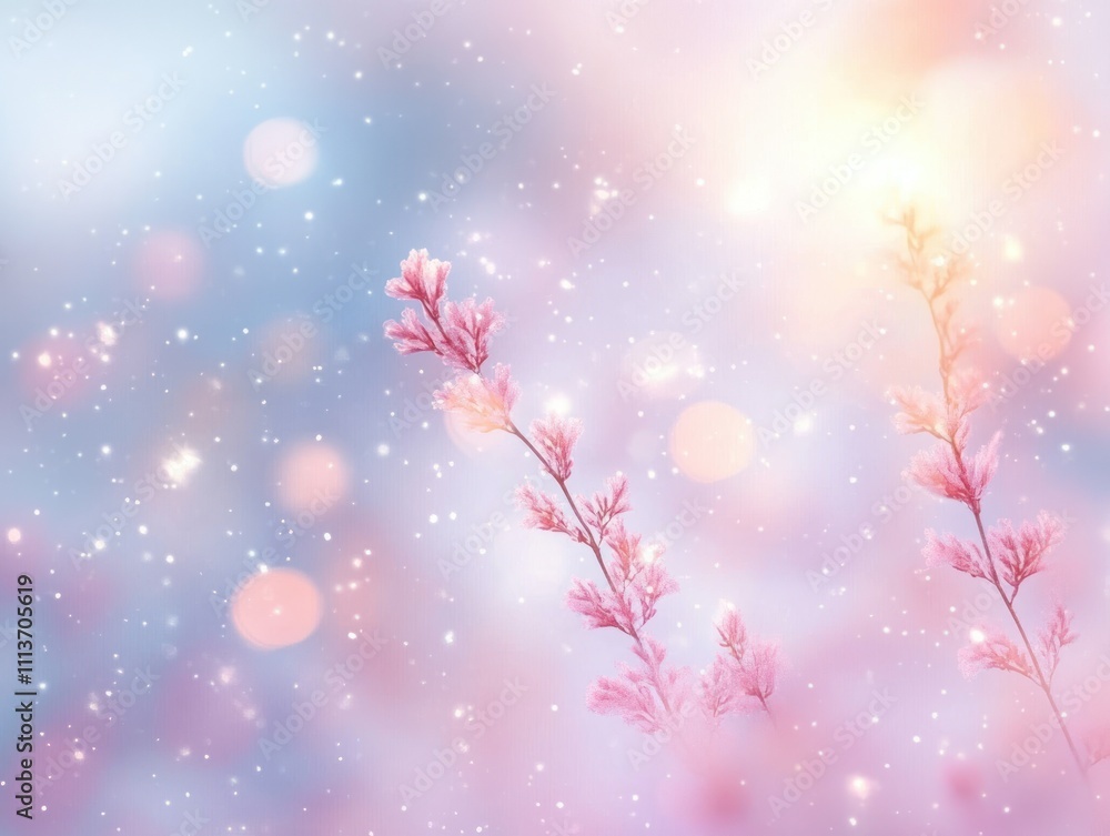 Fototapeta premium Dreamy Sparkling Abstract Background with Soft Pastel Colors and Gentle Sunlight Effects
