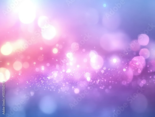 Sparkling Blue Dreamy Background with Bokeh Lights and Pastel Colors