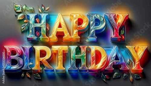 野菜や果物がデザインされた「HAPPY BIRTHDAY」のデザイン文字