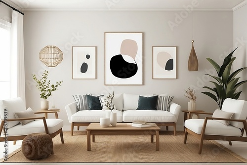 Serene Simplicity Japandi Wall Art in Focus photo