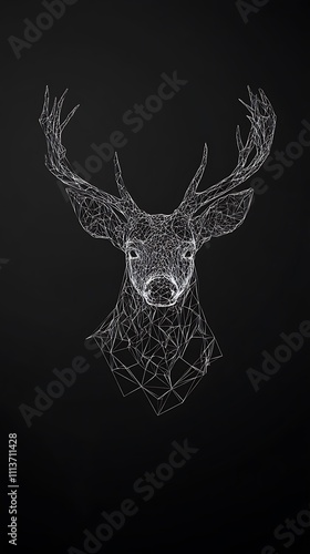 Creative geometric deer head drawing stylish pattern artwork photos photo