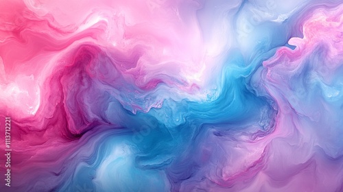 Abstract Swirling Pink and Blue Liquid Painting