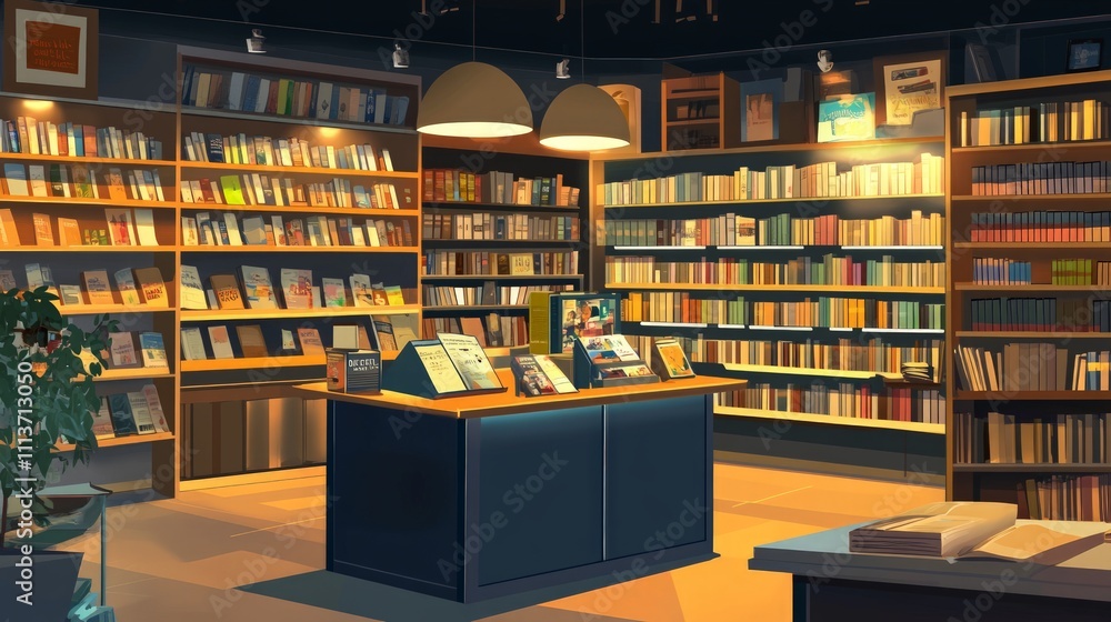Cozy Bookstore Corner, a warm and inviting space featuring a rotating display of new releases and best sellers, drawing in customers eager to explore captivating stories. Cozy Bookstore Corner, a warm and inviting space featuring a rotating display of new releases and best sellers, drawing in customers eager to explore captivating stories.