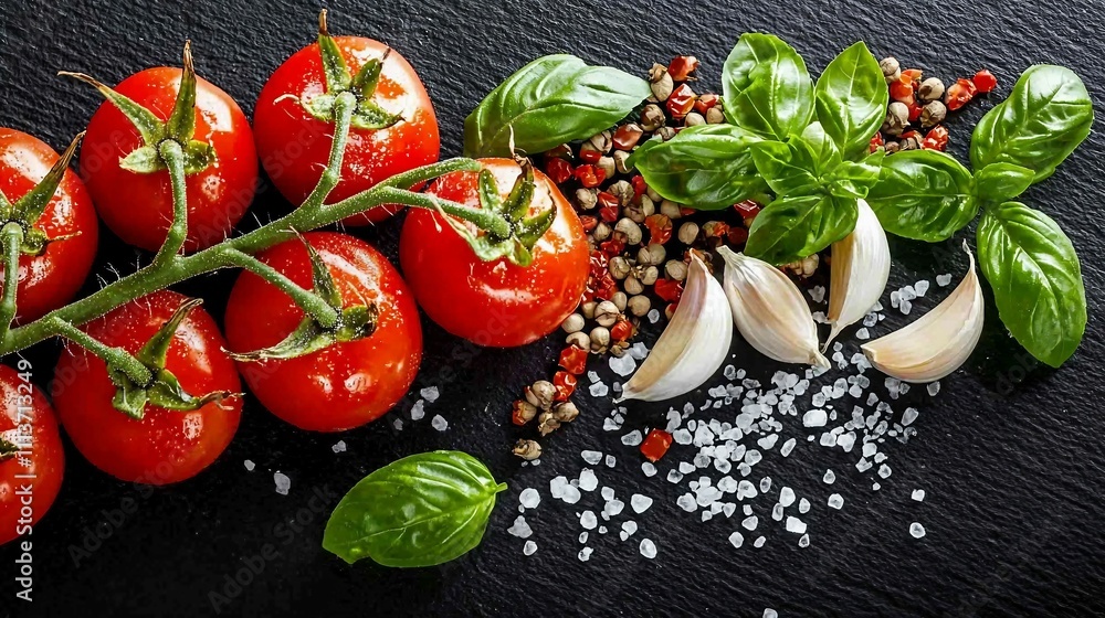 Fresh Tomatoes, Basil, and Garlic - A Culinary Delight Fresh Tomatoes, Basil, and Garlic - A Culinary Delight