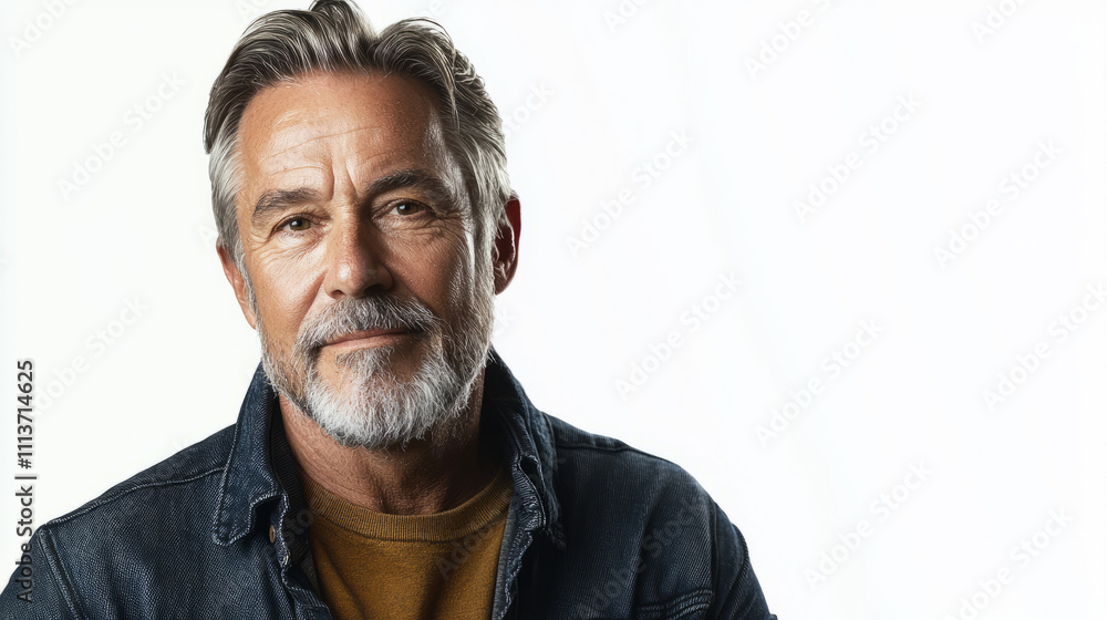 Portrait of a confident mature man with grey hair and beard Portrait of a confident mature man with grey hair and beard