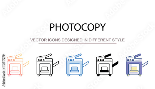 Photocopy icon design with white background stock illustration
