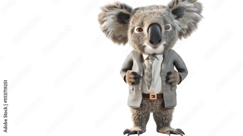 Anthropomorphic Koala Representing Business in a Creative Setting