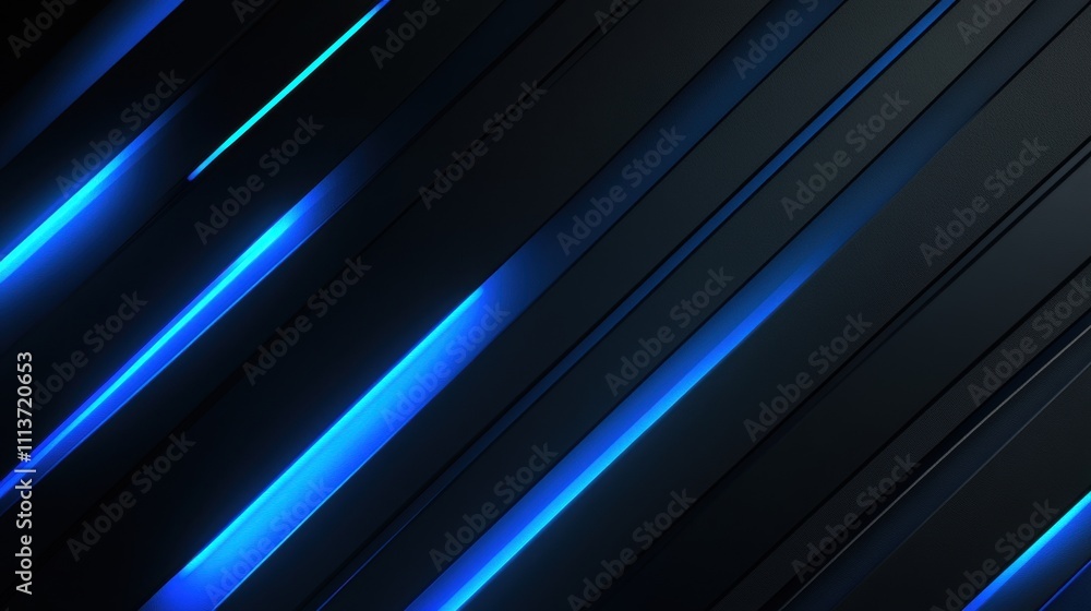 Stunning abstract background with dynamic blue lines against a sleek black surface. Stunning abstract background with dynamic blue lines against a sleek black surface.