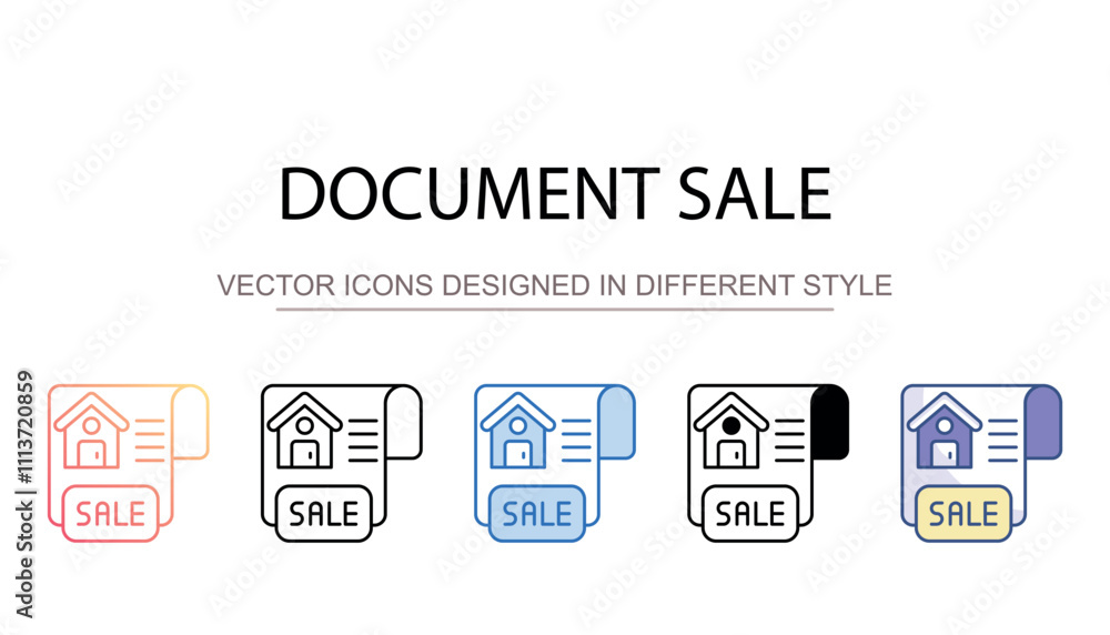 Document Sale icon design with white background stock illustration Document Sale icon design with white background stock illustration