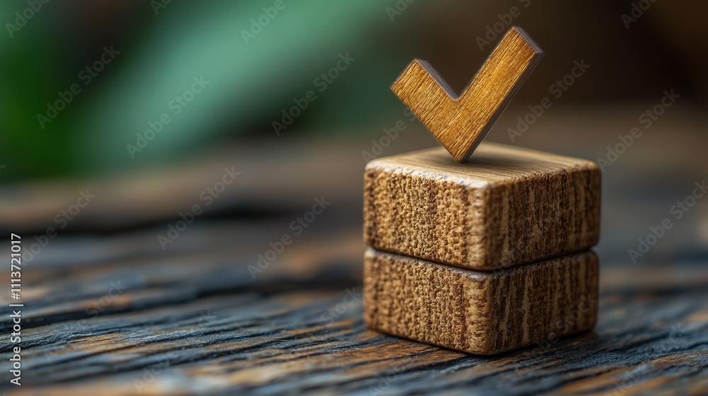 checklist task survey and assessment confirmation or double check quality control goals achievement and business success check mark for jobs list icon on stacked pyramid wooden block checklist task survey and assessment confirmation or double check quality control goals achievement and business success check mark for jobs list icon on stacked pyramid wooden block