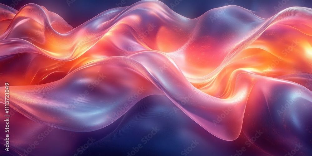 Fototapeta premium Surreal Transparent Swirling Shapes in Pastel Lighting