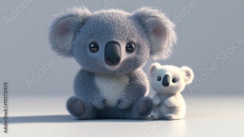 Two cartoon koalas sit next to each other.
