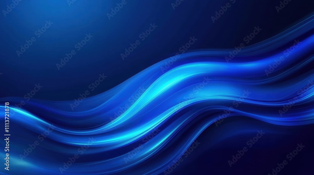 Obraz premium An abstract illustration of flowing blue waves, conveying a sense of calm and fluidity.