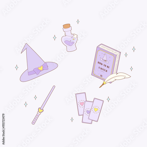 purple witch magic elements