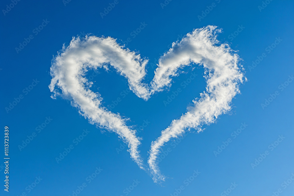 Heart-shaped clouds in a clear sky Heart-shaped clouds in a clear sky