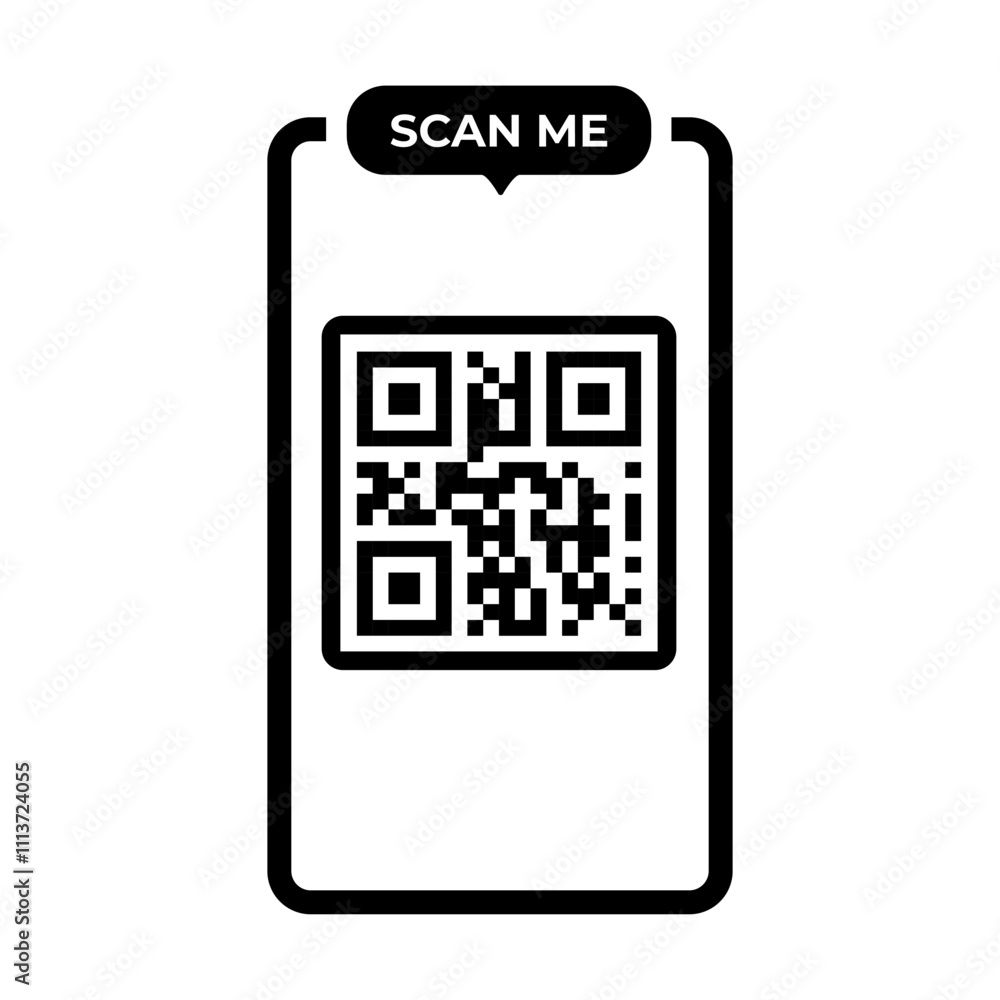 Qr code vector. Scan me sign Qr code vector. Scan me sign