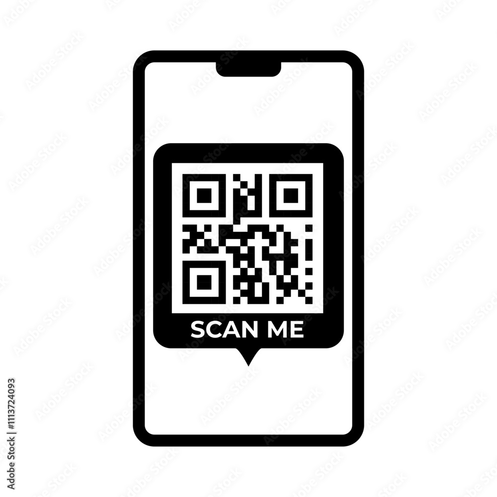Qr code vector. Scan me sign Qr code vector. Scan me sign